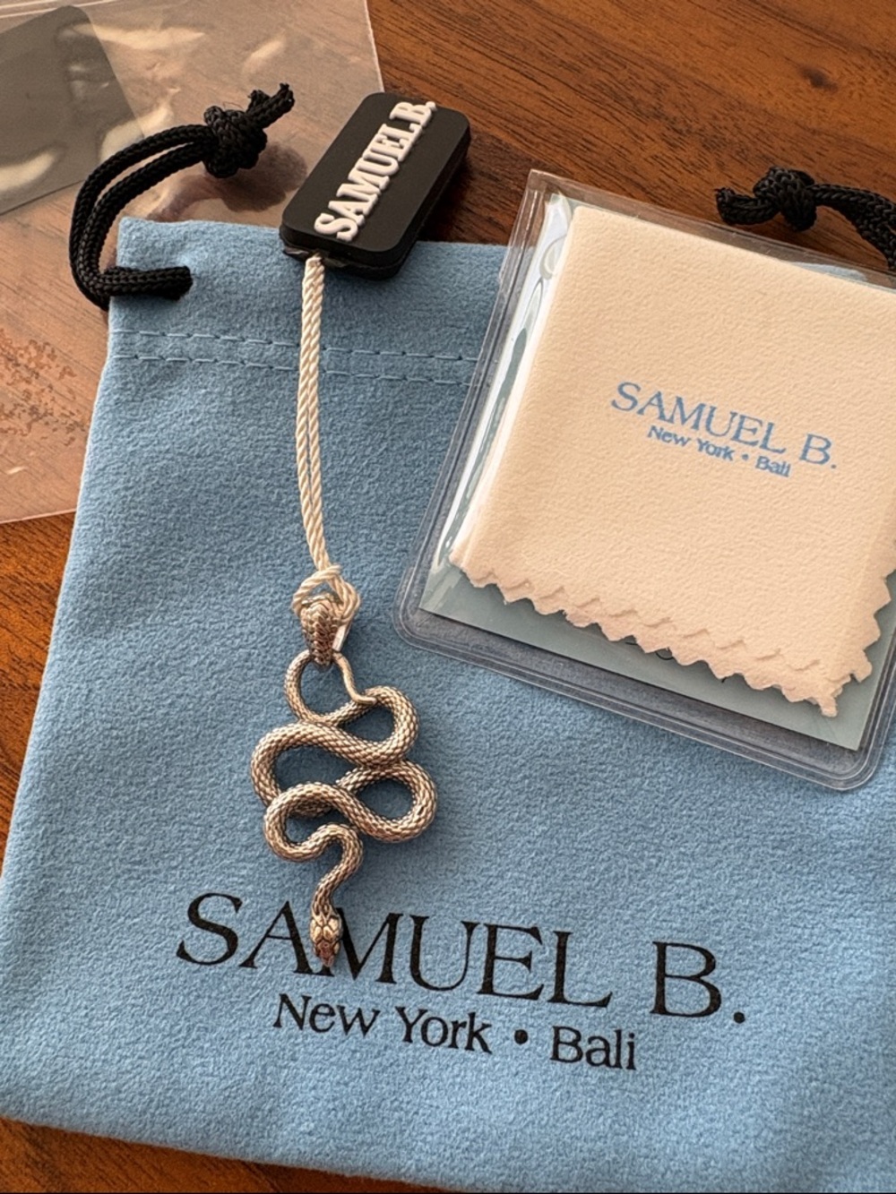 Samuel B Snake Pendant Sterling Silver 18K Gold | Bali Designer Jewelry